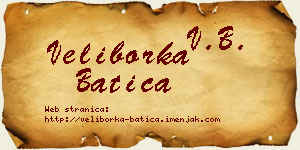 Veliborka Batica vizit kartica